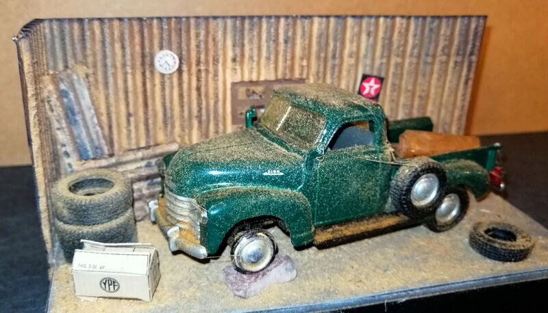 diorama met Chevrolet 3100 Pick-Up 1950 